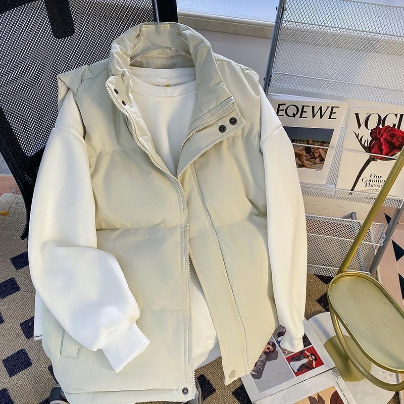 Pánska vesta z peria s stojacim golierom - Corduroy látka, 100% Goose Down, vonkajšia tkanina Polypropylene, Hong Kong štýl