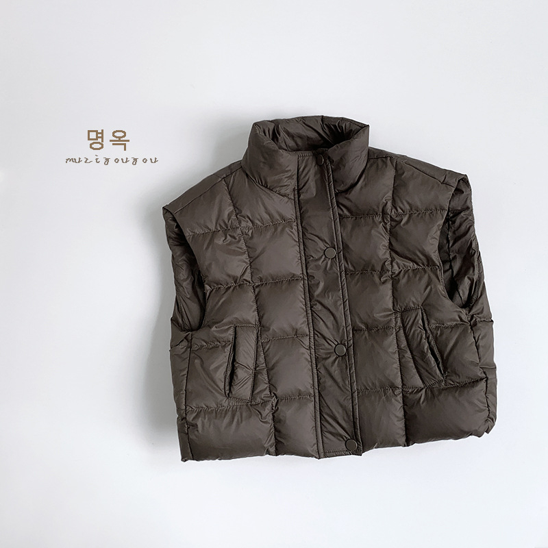 Detská páperová vesta v korejskom štýle, unisex, zimná, výplň z bieleho kačacieho páperia, vonkajší nylon