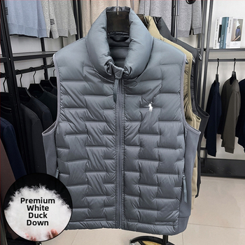 Vesta s perovou výplňou, stojací golier, predný zips, kapsy na zips, zimné nosenie