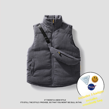 Pánske vesty z kordury so výplňou z imitácie hodvábu a bavlny, voľný strih, japonský štýl