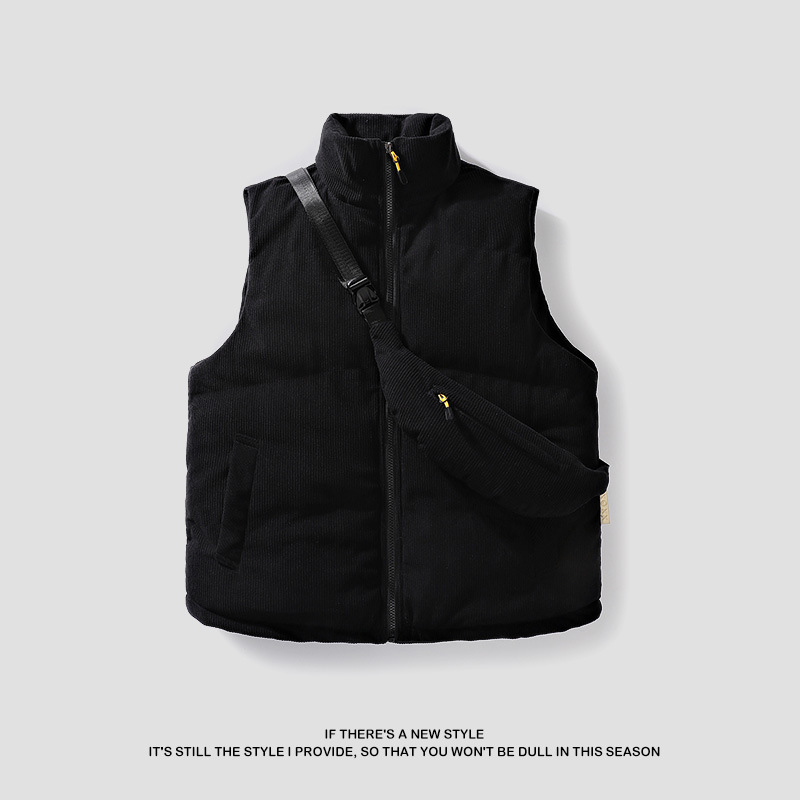 Pánske vesty z kordury so výplňou z imitácie hodvábu a bavlny, voľný strih, japonský štýl