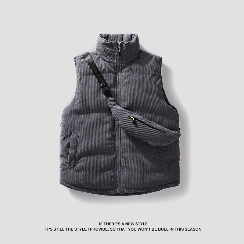 Pánske vesty z kordury so výplňou z imitácie hodvábu a bavlny, voľný strih, japonský štýl