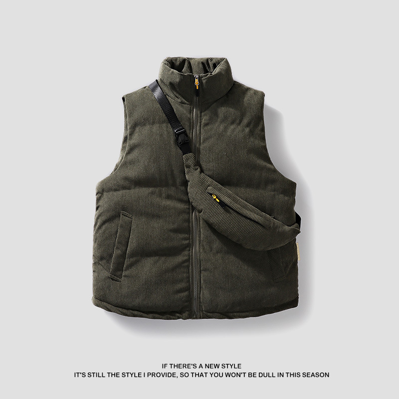 Pánske vesty z kordury so výplňou z imitácie hodvábu a bavlny, voľný strih, japonský štýl