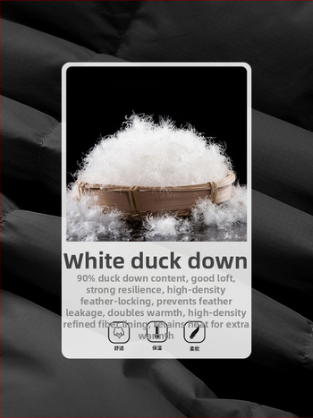 Hlboká vesta s výplňou husieho peria, stojací golier, zips, viac vreciek, zimné oblečenie