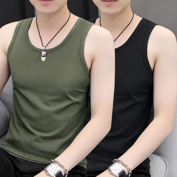 Pánska bezrukávová vesta so štíhlym strihom, okrúhly výstrih, 95% polyesterová zmes, letné voľnočasové oblečenie