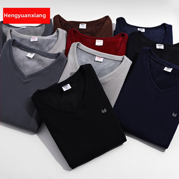 Ανδρικό ζεστό γιλέκο με βελούδινη επένδυση και πολυεστερική ύφανση για το χειμώνα, ανάλαφρο στυλ