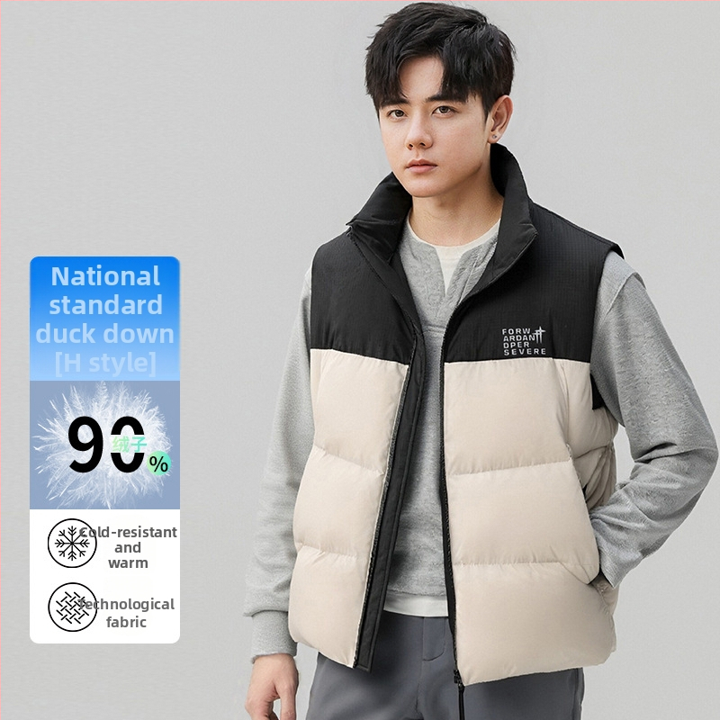 Unisex prešívaná vesta s kapucňou, obsah peria 86–90%, výplň 74–95 g, výplň: kačací per, zips