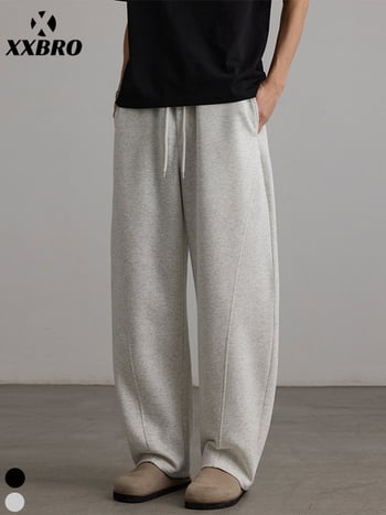 xxbro Pantaloni sport casual - croială dreaptă, talie medie, șnur de strângere, material din amestec de bumbac (65% bumbac)