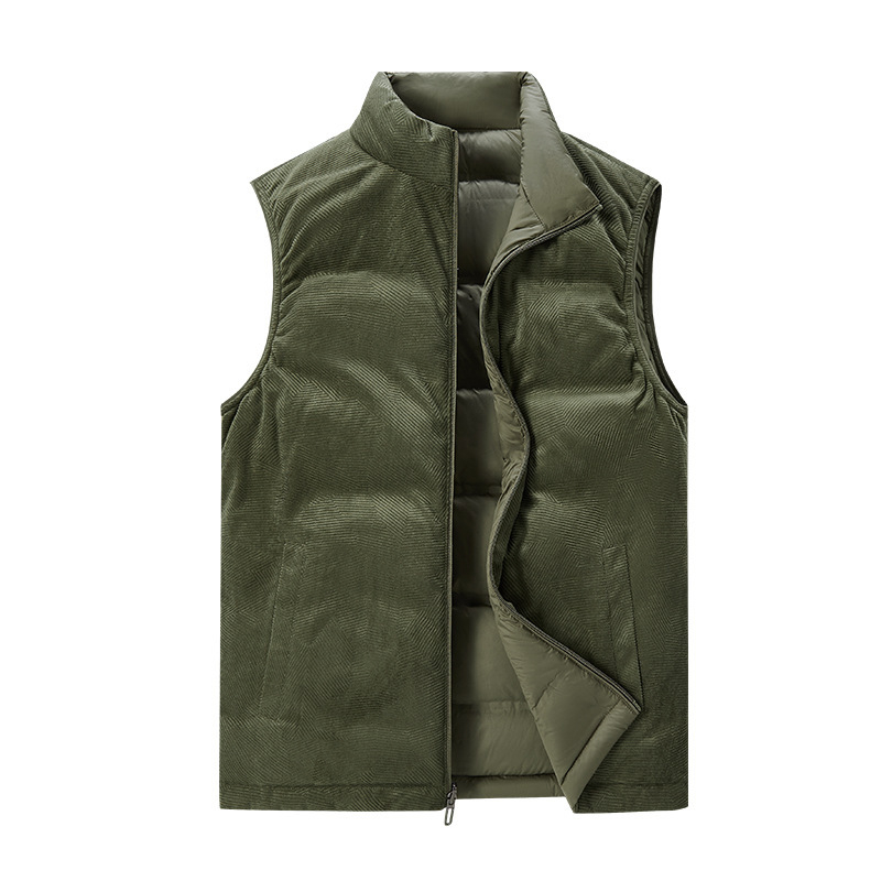 Pánska dvojstranná vesta s výplňou 90% páperia, zipsom, polyesterom, voľný strih