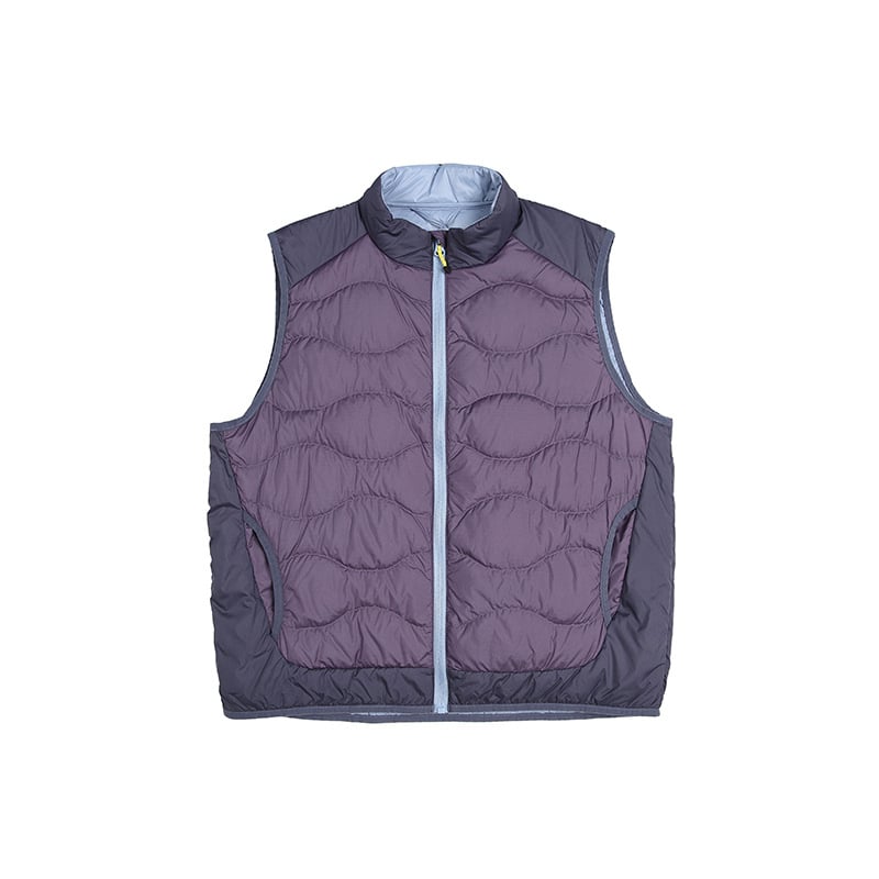 Унисекс лека пухена жилетка с дизайн на блокове, съдържание пух 91–95%, запълване 30–55 g, външен материал полиестер 100%, подплата найлон, за зимния сезон