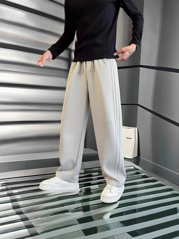 Pánske nohavice so rovnými nohami, voľné, casual, z polyesterových vlákien, jemná pružnosť, stredový pás, dlhé nohavice