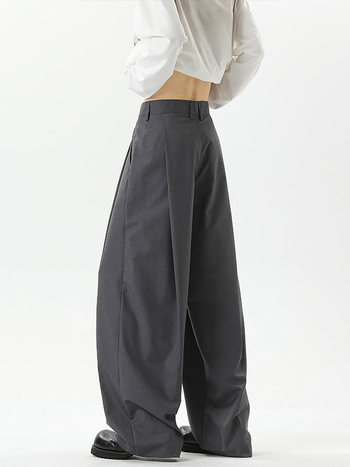 Pantaloni casual bărbați, croială lejeră, picioare drepte, talie medie, fermoar, material poliester