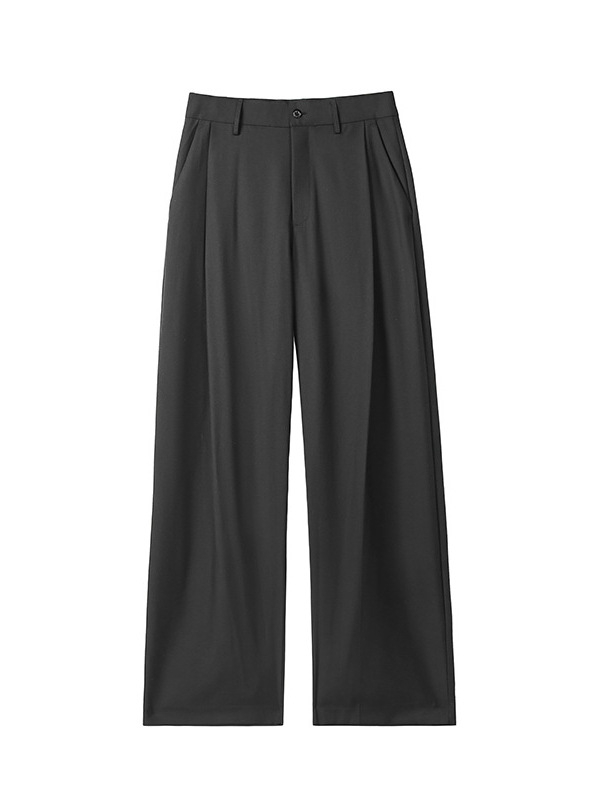 Pantaloni casual bărbați, croială lejeră, picioare drepte, talie medie, fermoar, material poliester