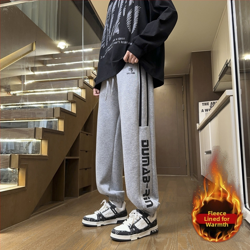 Bavlnené mladistvé rovné dlhé nohavice, stredná elasticita, stredný pás, jeseň