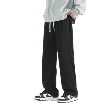 Pánske športovo voľnočasové nohavice, voľný strih, rovné nohavice, fleecová podšívka, bavlna, šnúrka na stiahnutie