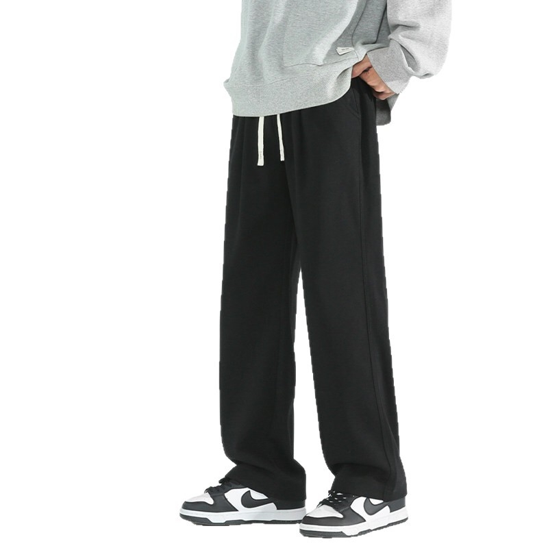 Pánske športovo voľnočasové nohavice, voľný strih, rovné nohavice, fleecová podšívka, bavlna, šnúrka na stiahnutie