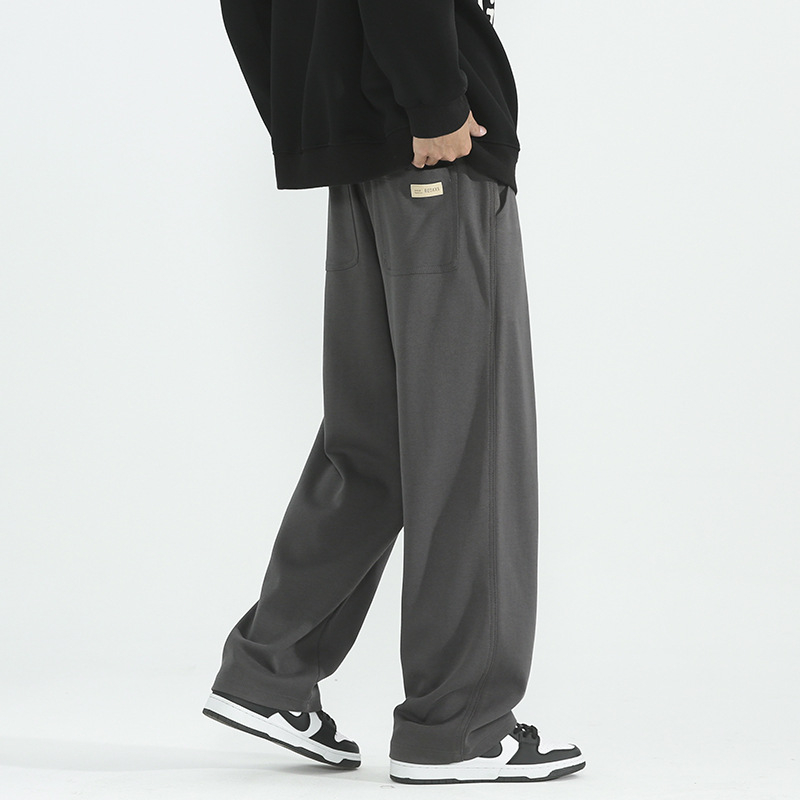 Pánske športovo voľnočasové nohavice, voľný strih, rovné nohavice, fleecová podšívka, bavlna, šnúrka na stiahnutie