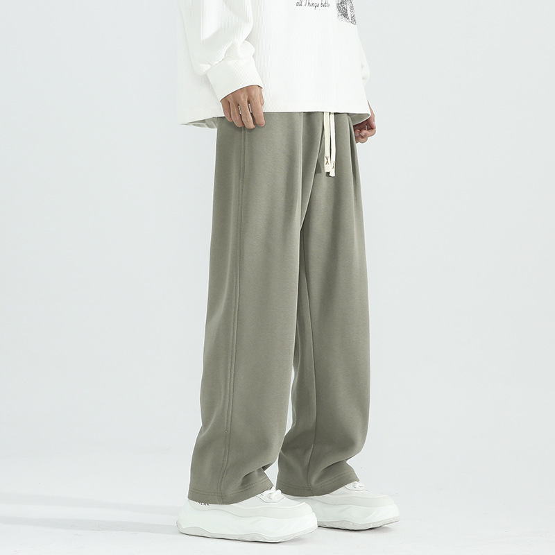 Pánske športovo voľnočasové nohavice, voľný strih, rovné nohavice, fleecová podšívka, bavlna, šnúrka na stiahnutie