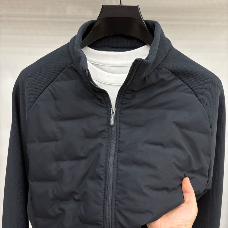 Jachetă bărbătească cu fleece căptușit, guler înalt, fermoar, croială lejeră, țesătură poliester