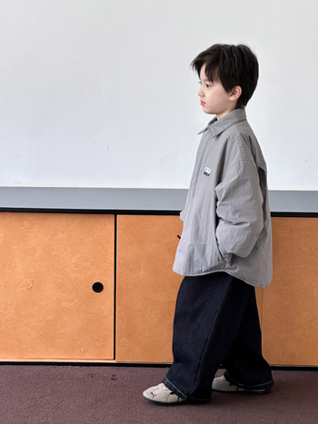 Detský vonkajší kabát pre chlapcov, bavlnená výplň, hrubý, štýl kórejský, golier polo, zapínanie na gombíky, krátky strih