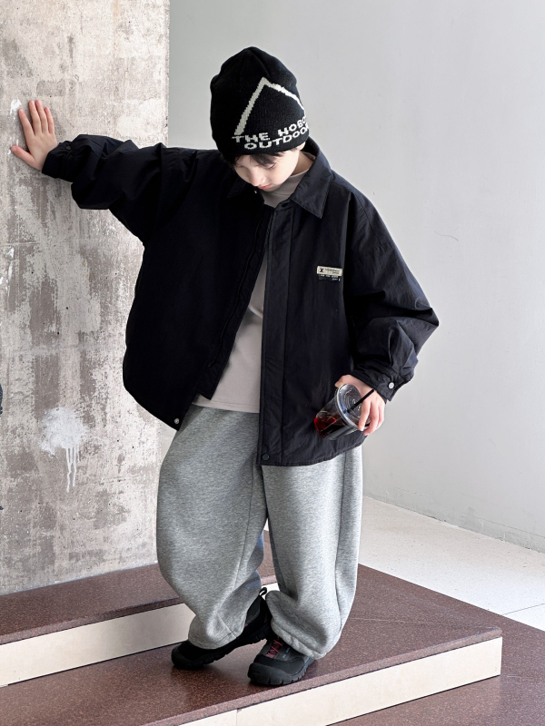 Detský vonkajší kabát pre chlapcov, bavlnená výplň, hrubý, štýl kórejský, golier polo, zapínanie na gombíky, krátky strih