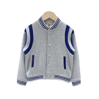 KACADY Chlapčenská baseballová bunda, stojací golier, vonkajší materiál 95% bavlna s bavlnenou podšívkou, dlhé rukávy, jarný ľahký model, bez kapucne