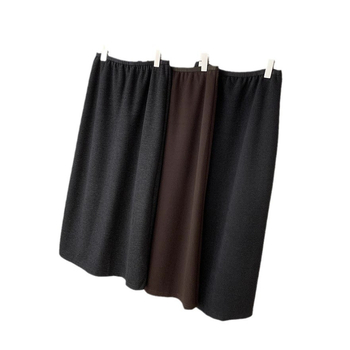 Suknja s razrezom od vunene smjese, visoki struk, srednja dužina, acetat vlakna 95%+, spandex <30%, korejsko-japanski ležerni stil, Zima 2024.