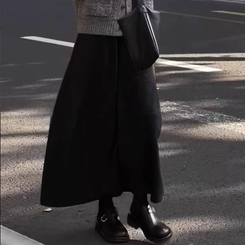 Bud suknja s 3D izradom, srednja duljina, poliestersko-viskozni miks, japansko-korejski casual stil, zima 2025