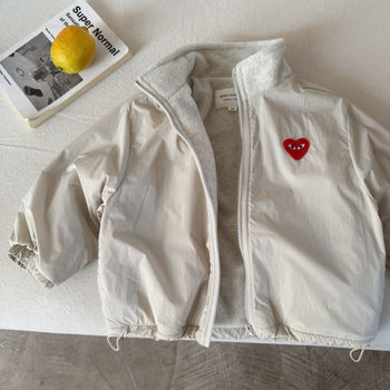 Little Bear Detská zimná bunda s vysokým golierom, zips, hrubá bavlna podšívka, bez kapucne, pre deti 3–8 rokov