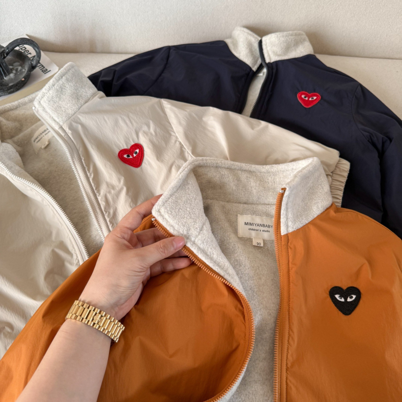 Little Bear Detská zimná bunda s vysokým golierom, zips, hrubá bavlna podšívka, bez kapucne, pre deti 3–8 rokov