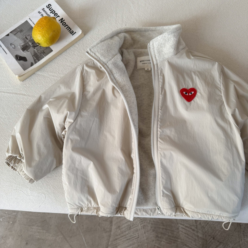 Little Bear Detská zimná bunda s vysokým golierom, zips, hrubá bavlna podšívka, bez kapucne, pre deti 3–8 rokov