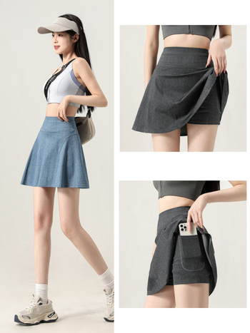 Jednobojna A-linijska kratka suknja od poliester-spandeks materijala, prozračna, 70–80% poliester, Spandeks ispod 30%, ljeto 2025, japansko-korejski ležerni stil