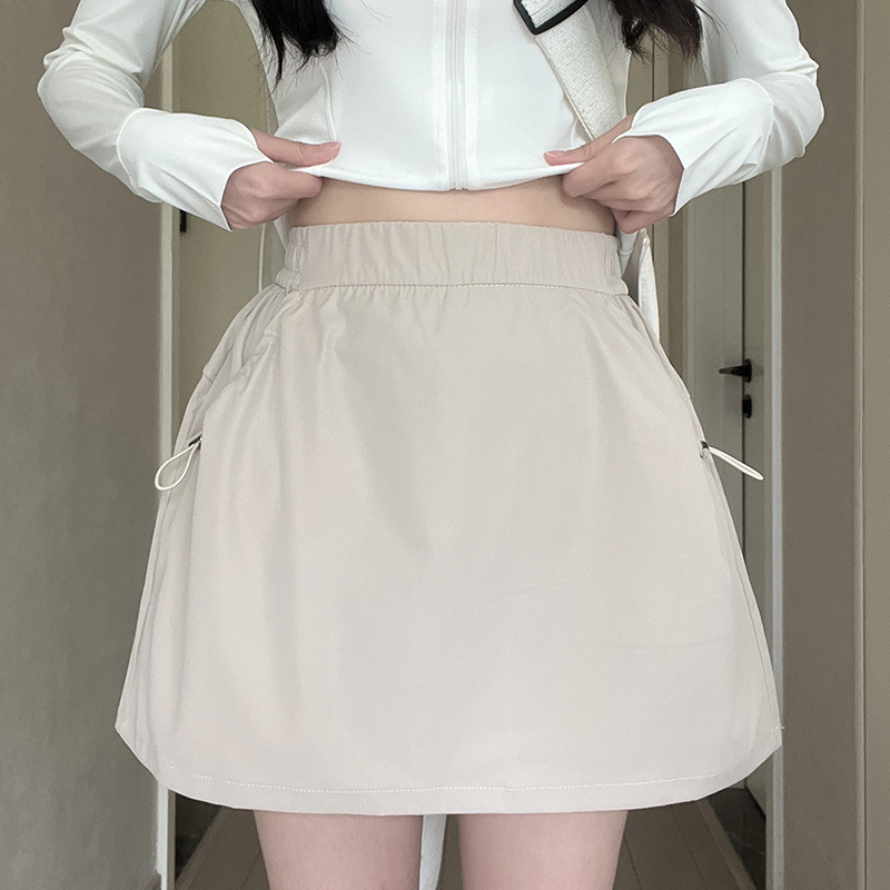 Radna suknja visokog struka, A-linija, poliester, mikroelastičnost