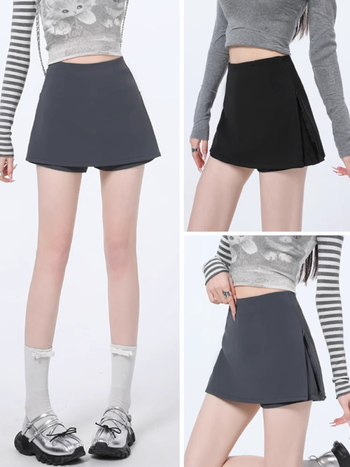 A-linijska suknja za bokove sa bočnim otvorom i zatvaračem, visokim strukom, poliester