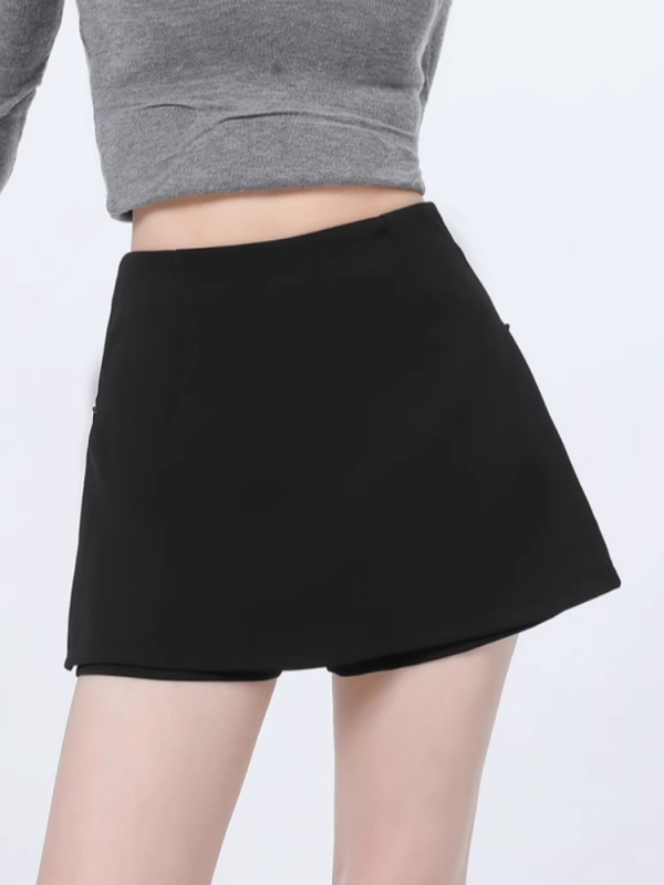 A-linijska suknja za bokove sa bočnim otvorom i zatvaračem, visokim strukom, poliester