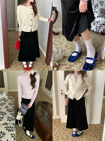 Duga A-linijska suknja od poliestera s elastikom i patchwork detaljem, 95% poliester