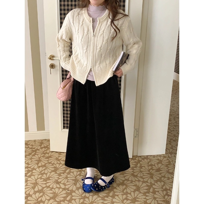 Duga A-linijska suknja od poliestera s elastikom i patchwork detaljem, 95% poliester