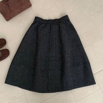 Vunena A-linijska midi suknja s abstraktnim kolaznim uzorkom