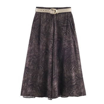 A-linijska midi suknja s cvjetnim printom, bez nabiranja, 95% poliester, elegantan gradski stil