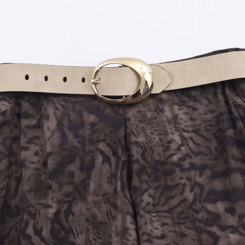 A-linijska midi suknja s cvjetnim printom, bez nabiranja, 95% poliester, elegantan gradski stil