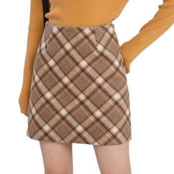 Suknja s A‑linijom, kratka, od chenilla sa spandeksom, bez rastezanja, kolekcija jesen 2024