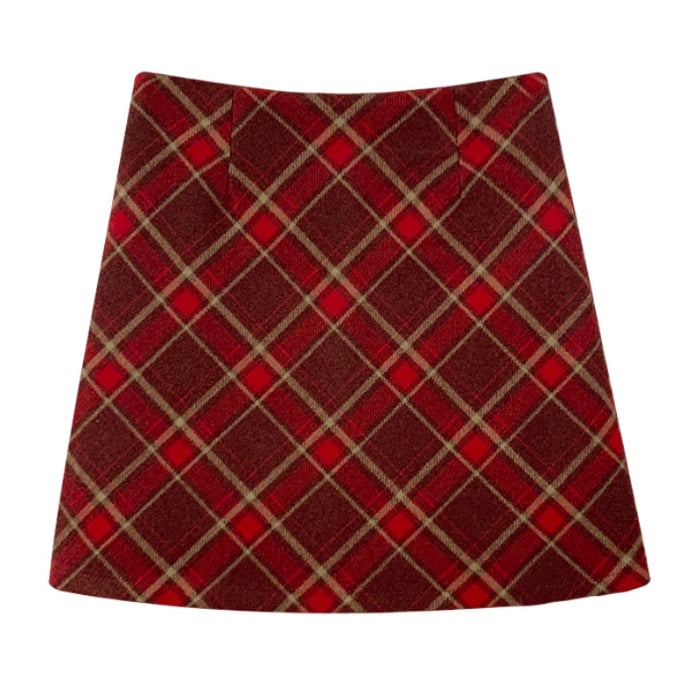 Suknja s A‑linijom, kratka, od chenilla sa spandeksom, bez rastezanja, kolekcija jesen 2024