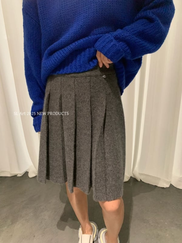 Ženska plisirana midi suknja od vune – neelastična, jesen 2025