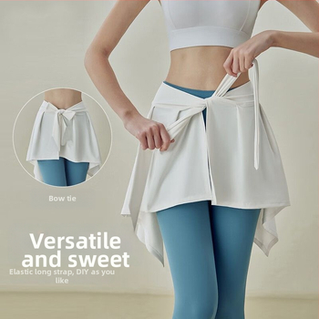 Jógová mini sukňa s A-liniou, pokrýva boky, jednofarebný vzor, chenille tkanina, elastan