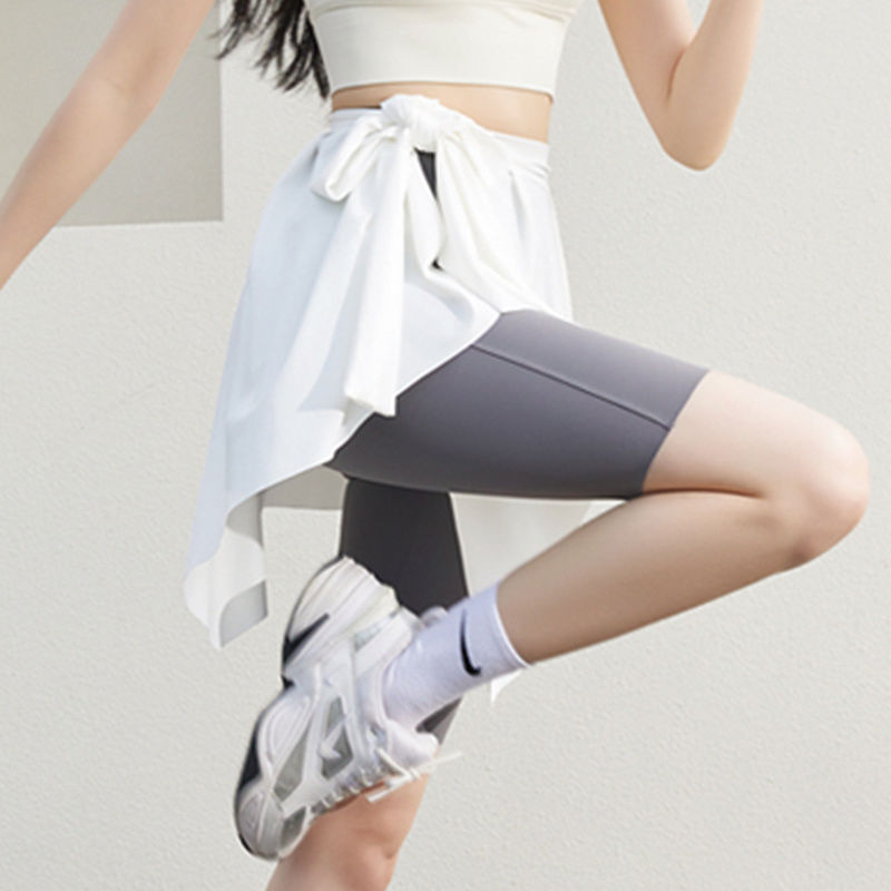 Jógová mini sukňa s A-liniou, pokrýva boky, jednofarebný vzor, chenille tkanina, elastan