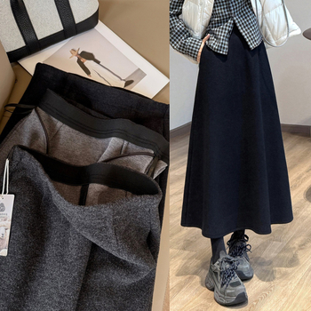 Plisovaná midi sukňa, polyester farbený priadzami, 2025 zima, Elegantný mestský štýl