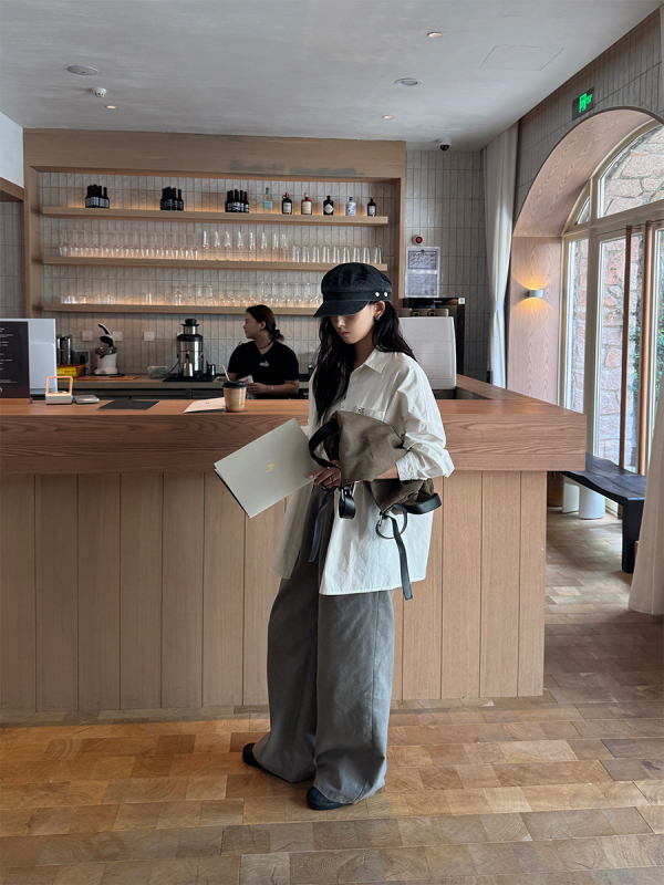 Риза - корейски ежедневен стил, дълги ръкави, Turn-Down яка, 95%+ памук