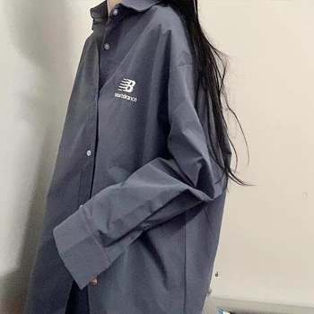 Двупартиен комплект: риза и пола, дълги ръкави, яка тип риза, японско/корейски ежедневен стил, полиестрова смес с бродерия, есен 2024