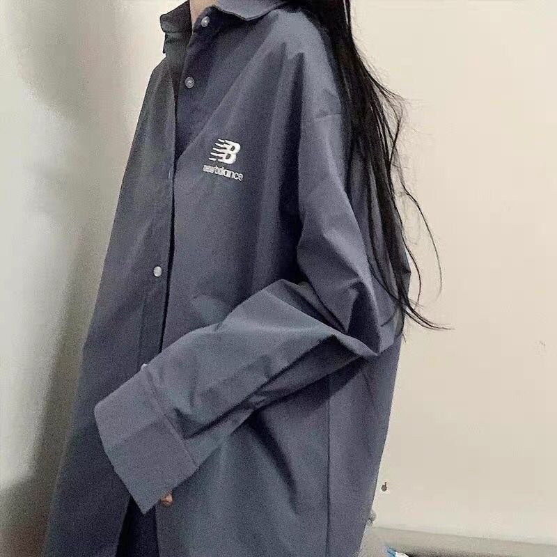 Двупартиен комплект: риза и пола, дълги ръкави, яка тип риза, японско/корейски ежедневен стил, полиестрова смес с бродерия, есен 2024