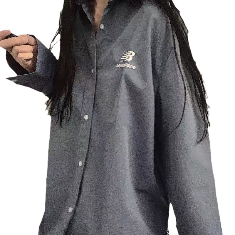 Двупартиен комплект: риза и пола, дълги ръкави, яка тип риза, японско/корейски ежедневен стил, полиестрова смес с бродерия, есен 2024